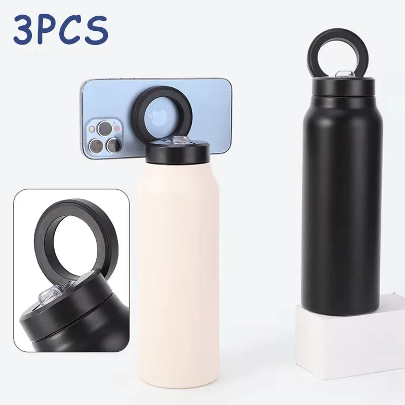 24 Oz Magnetic Can Hold Phone Holder Water Bottle Stainless Steel Insulated Thickened Sports Mug Outdoor Carrying Insulated Mug